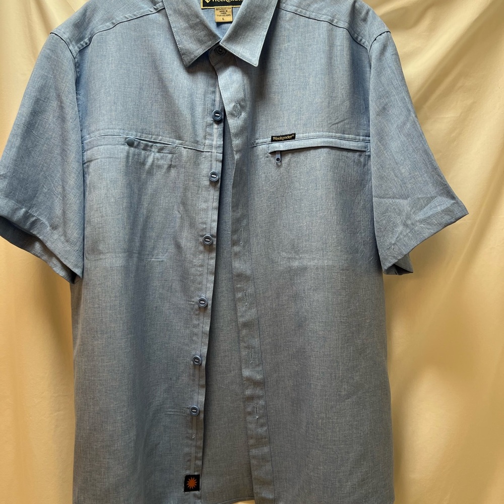 Weekenders Blue Casual Button Down Shirt